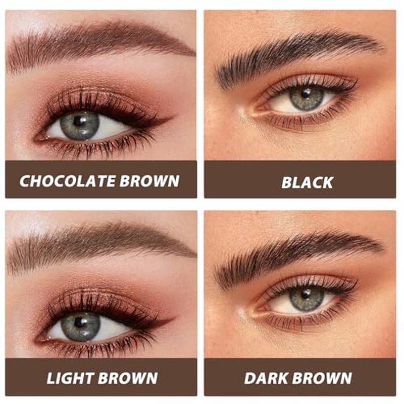 Revorie Brow-fection Angled Brush & Dip Eyebrow Gel, Liquid Eyebrow Brush, Long Lasting Quick Drying, Hair-like eyebrow pencil, Pressed Wild Eyebrow Pen (Black)