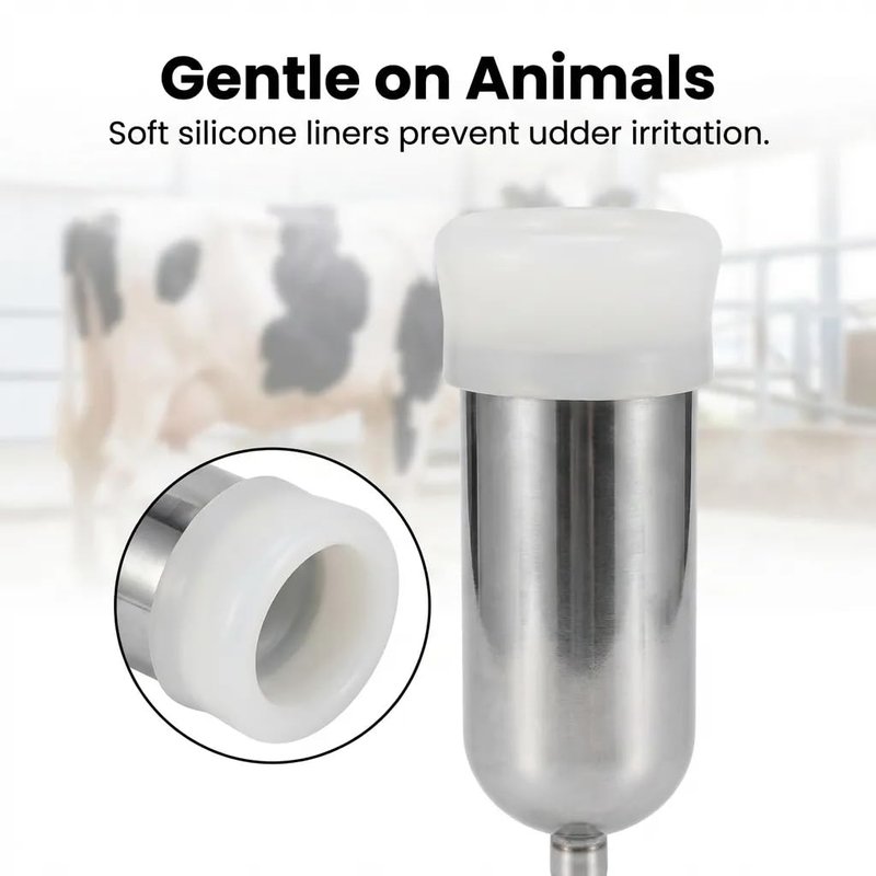 Electric Goat Milker Machine - 5L Food-Grade Stainless Steel, 2 Teat Cups, 5200 mAh Battery | Portable Milking Solution for Farms
