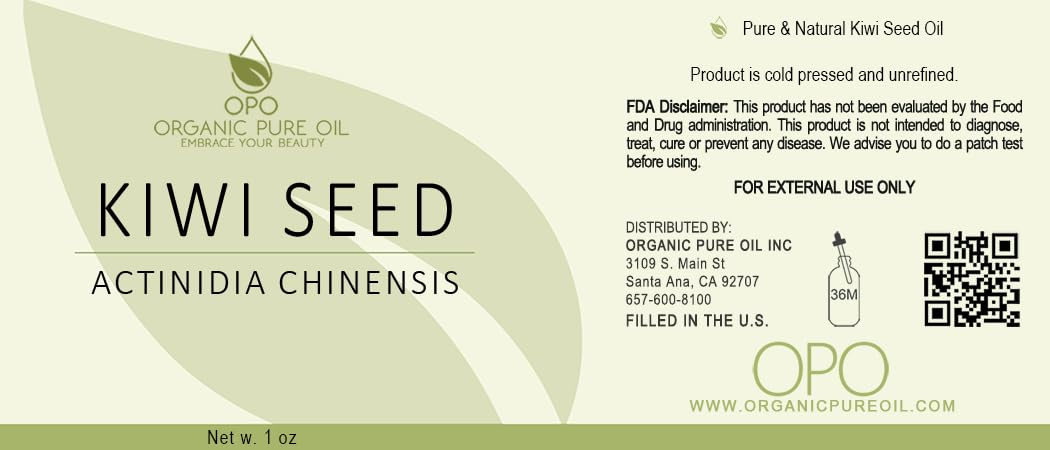 Kiwi Seed Oil 1 oz Pure Natural Extra Virgin Unrefined Cold Pressed for skin Body Hair Skin Rejuvenating By Organic Pure Oil