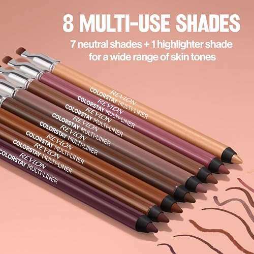 Revlon ColorStay Multi-Liner, Dual-Ended Pencil, Multi-Use for Lips, Face and Eyes, 006 Dynamic Doer