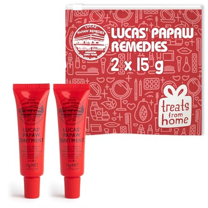 Lucas Pawpaw Lip Ointment, Lucas Pawpaw Cream, Lucas Pawpaw Ointment for Lips & Dry Skin - Unique All Skin Types, All Gender- Any Season Gift Pack with 2 x 15g Pawpaw Balm
