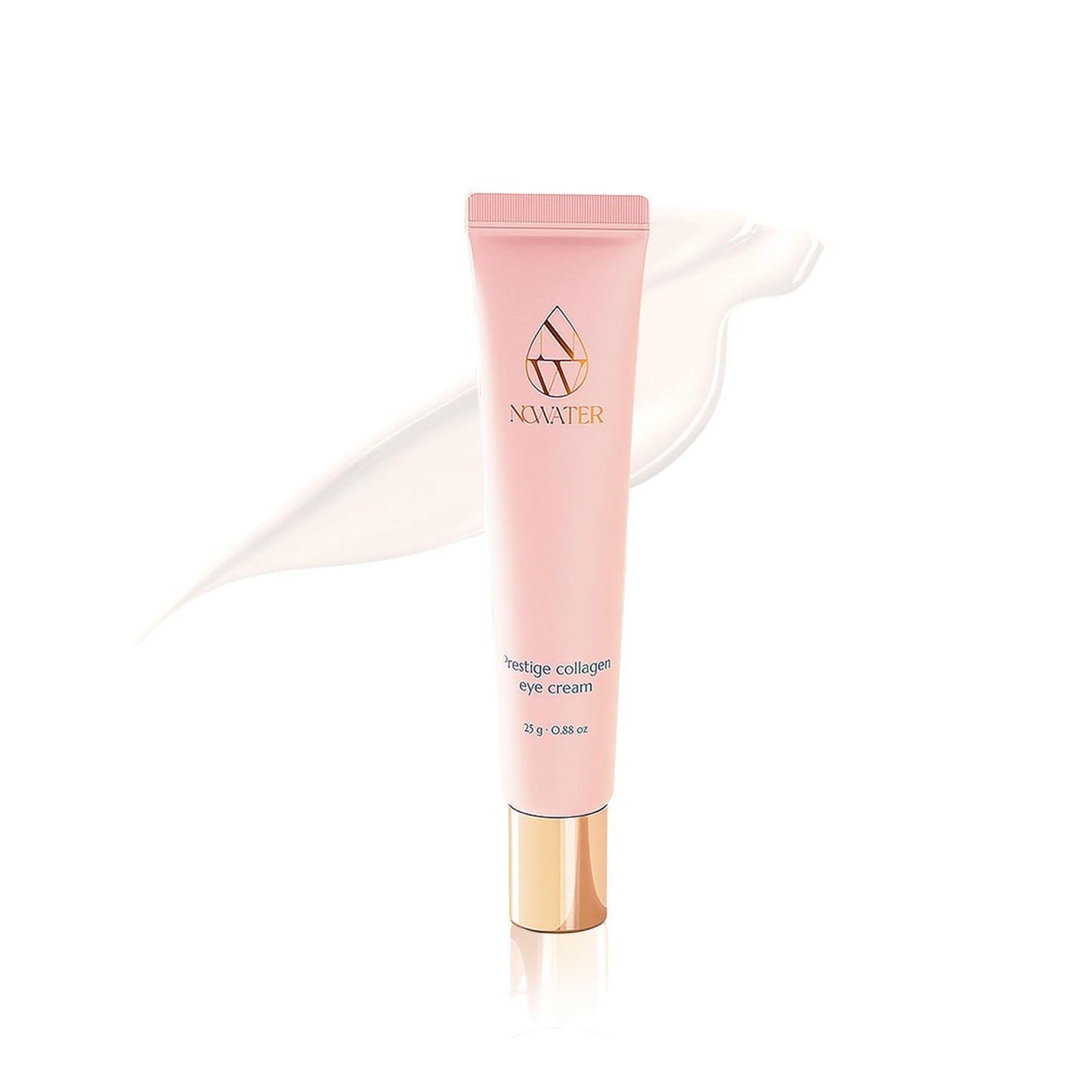 Korean Collagen Eye Cream for Smooth & Refreshed Under Eyes – Lightweight Daily Eye Care with Hydrolyzed Collagen, Beta-Glucan & Niacinamide, Day & Night Formula, NOWATER (0.88 fl oz)