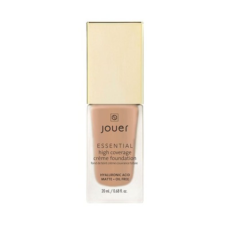 Jouer Essential High Coverage Crème Foundation | Men & Women | Available in 50 Shades for All Skin Tones | Healthy Ingredients | Paraben, Gluten & Cruelty Free | Vegan Friendly,Nutmeg-tan skin with natural undertones and subtle peachy tones