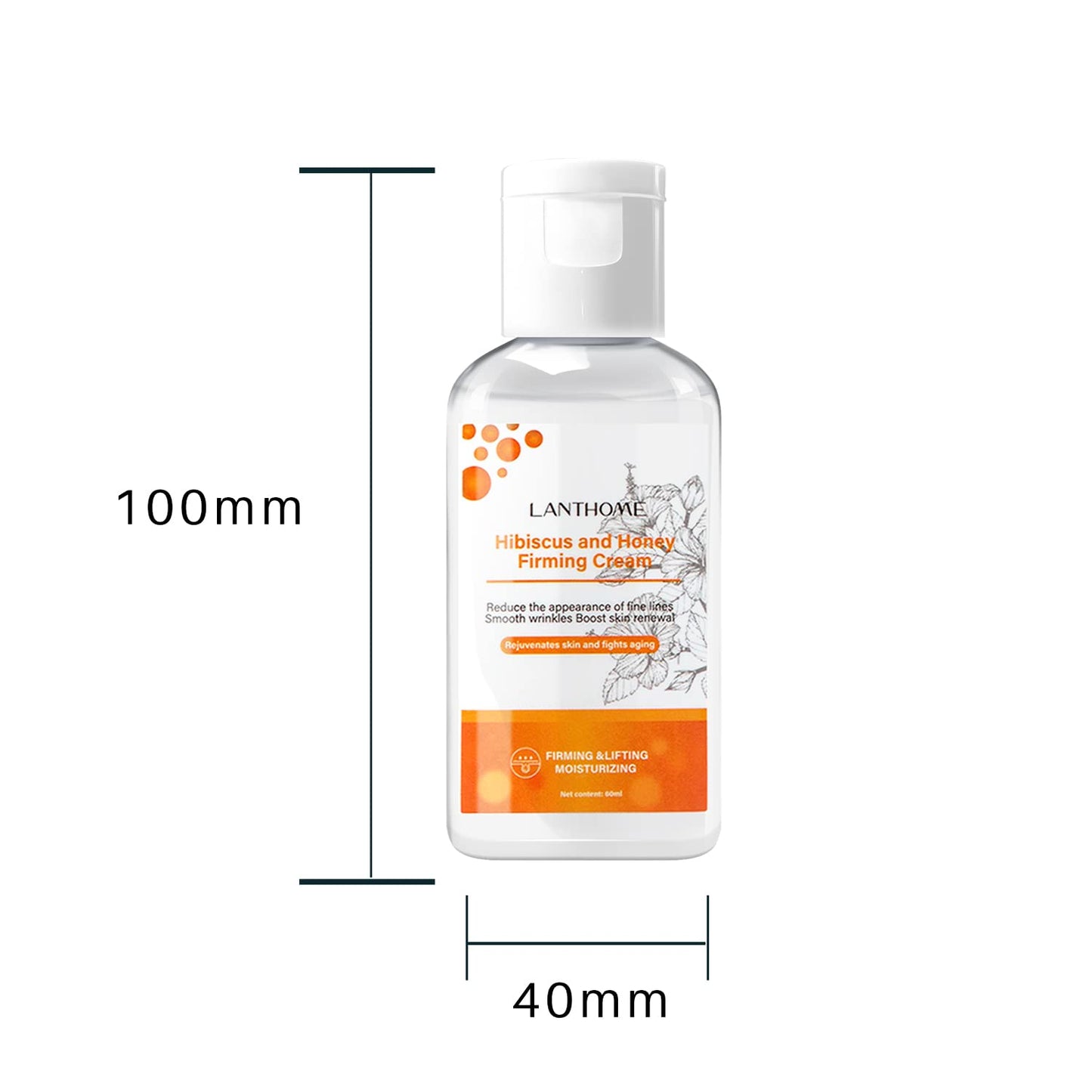 Lanthome Hibiscus and Honey Firming Cream(60ML), Neck Firming Skin Tightening Cream With Collagen & Hyaluronic Acid, Reduces the Look of Neck Lines,Tightens,& Smooths