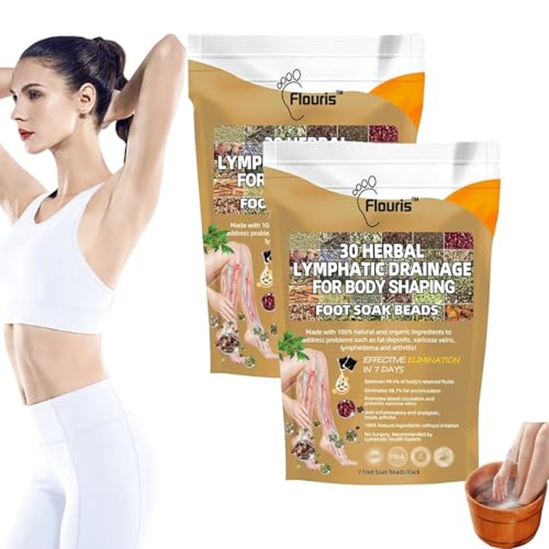 Flouris 30-Herb Shaping Detox Foot Bath Beads, Professional Body Detox Foot Soak Beads, Flourish Herbal Detox Foot Soak Beads, Detox and Shaping Cleansing Foot Soak for Men and Women (1 Pack) (2 pcs)