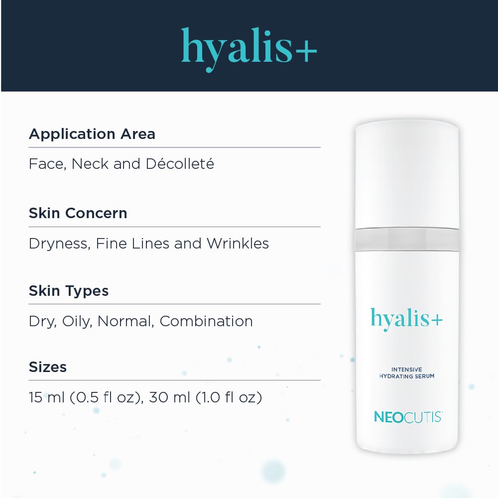 Neocutis Hyalis+ - Hyaluronic Acid And Hydrating Serum - Oil Free - 30ml (60 Day Supply)