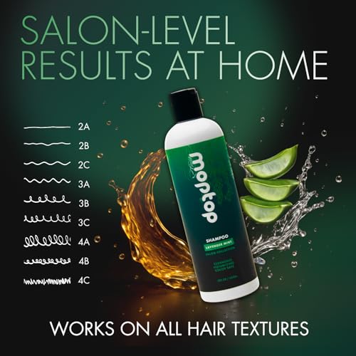 MopTop Salon Quality Gentle Shampoo, Reduces Frizz, Cleanses Hair, All Hair Types, Sulfate & Paraben Free, Color Safe, 32oz