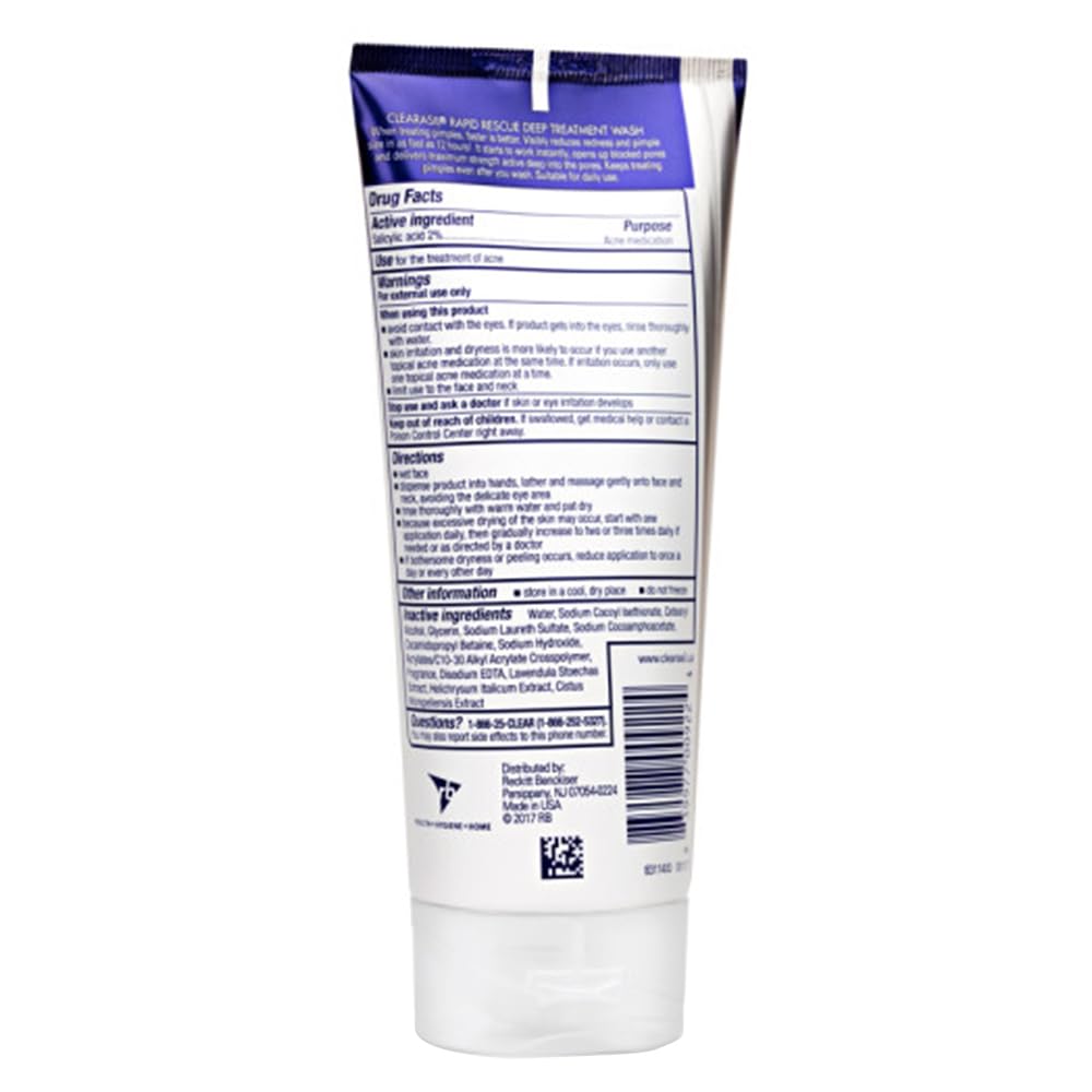 Clearasil Rapid Rescue Deep Treatment Wash, 6.78 Fl Oz (Packaging May Vary) (Pack of 8)