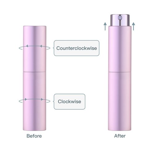 Tekson 10ml Travel Perfume Atomizer Refillable, Mini Cologne Spray Bottle Empty, Small Coffee Spray Bottle (Pink)