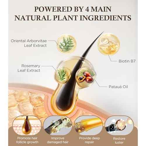 99% Pure Biotin Shampoo for 3X Thicker, Fuller Hair Growth, 80% Less Hair Loss w/Thuja Extract, Batana & Noni Fruit Oil Hair Care for Deep Nourishing,Rosemary Dandruff Treatment for Men Women,11.83oz