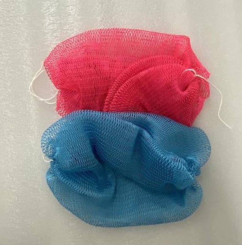 Loofah Sponge African Net Authentic - 2 Pieces Real African Exfoliating Sponge with Knots - African Net Wash Cloths for Body Scrubber Exfoliator Purple & Pink - Back Scrub for Shower Bath Accessories