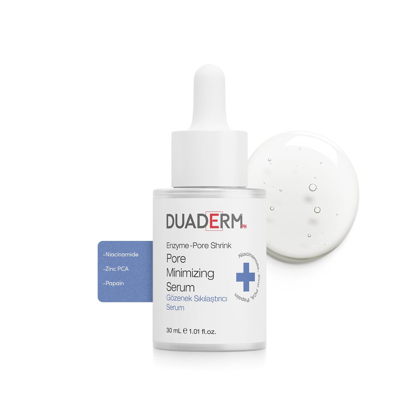 DUADERM Enzyme Pore Shrink Serum, Pore-Minimizing Niacinamide & Enzyme Face Serum for Oily & Combination Skin, 1.0 fl oz (30 mL)
