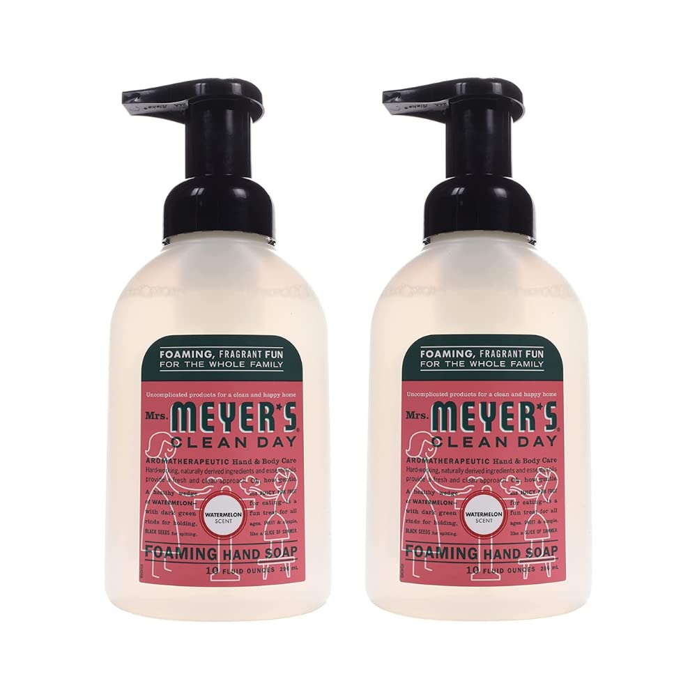 Mrs. MEYER'S CLEAN DAY Foaming Hand Soap, Watermelon Scent, 10 Fl oz. (Pack of 2)