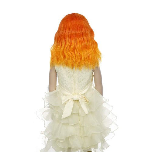 PATTNIUM Kids Fire Wig Short Ombre Orange Wig for Girls Cosplay Halloween Party Costume Synthetic Flame Wig Child Size (Ombre Orange)