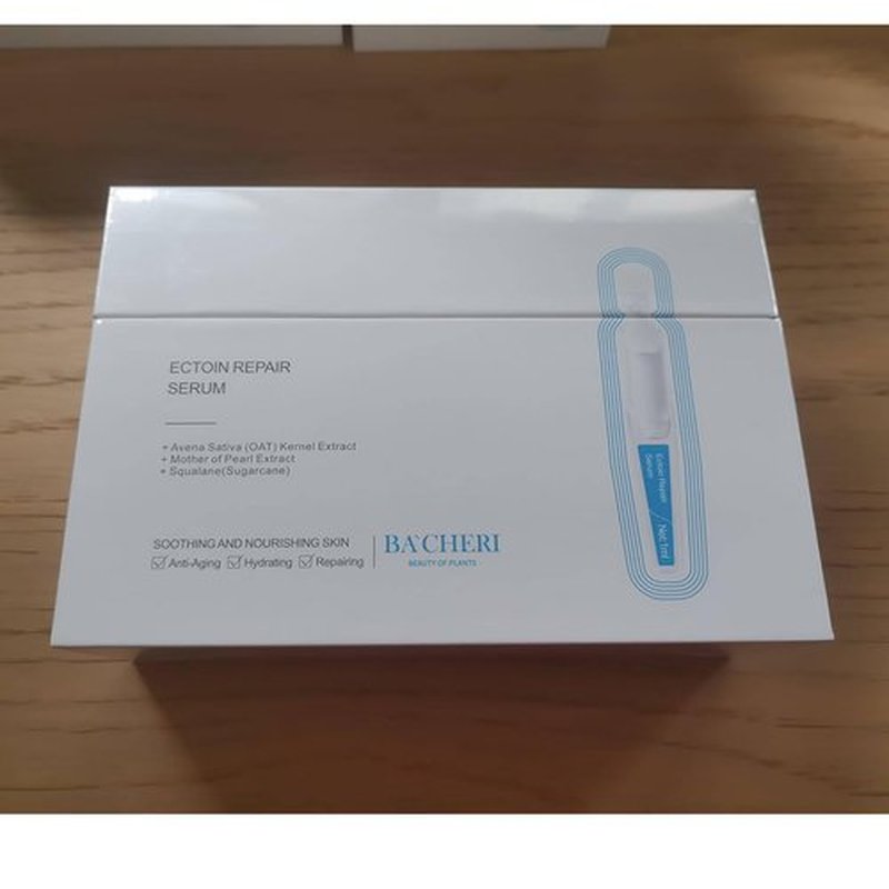 BACHERI Ectoin Repair Face Serum Ampoules # 30 Pcs/Box - Deep Moisture & Anti-Aging Serum with Beta-Glucan, Glycerin, and Hyaluronic Acid – Hydration, Soothes & Protects All Skin