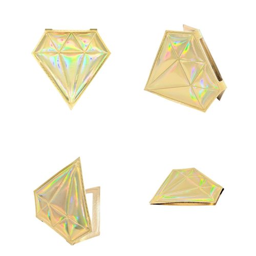 ALIADOOS CONNECTING YOUR EMOTIONS: Dual Sided Compact Mirror Portable for Travel Home Office Makeup Hand Size or Pocked Iridescent Foldable in Diamond Shape Mirror for Women Girls