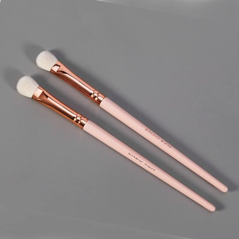 Natural Goat Hair Eyeshadow Brush, ENZO KEN Large Smudge Eye Shadow Brush, Shader Eye Shadow Brush, Eye Shader Brush, Single Natural Hair Makeup Brush, Single Eyeshadow Brush, Eye Brushes. Pink, E403L