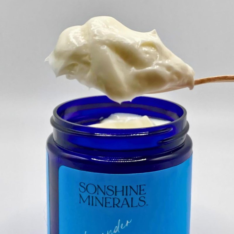SONSHINE MINERALS Magnesium Cream, Calming, Fast Absorbing Lavender Skin Care Butter, Deeply Moisturizing, USA Crafted, 4 oz