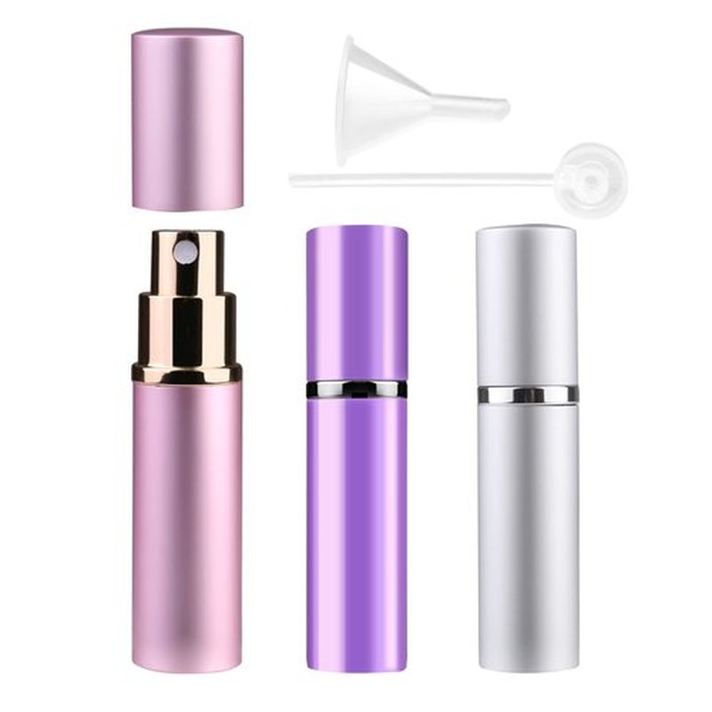 Zingso Refillable Travel Perfume Atomizer Bottles, 3 Pcs 10ml Mini Portable Spray Bottles Refillable Perfume Aftershave Atomizer Empty Travel Bottles with Funnel and Perfume Diffuser Tool
