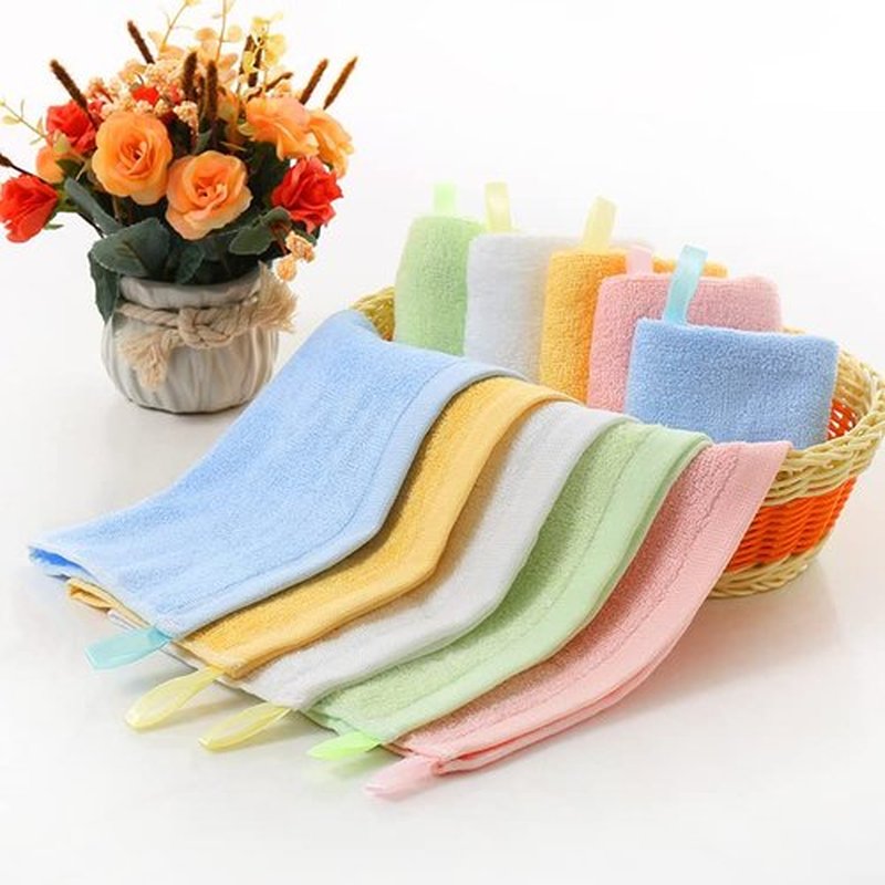 NBLJF Wash Cloths Set of 10 Pack for Newborn Baby Bath Hand Towel and Face Cloths or Bathroom-Kitchen Multi-Purpose Soft-Comfortable Absorbent Fingertip Towels (Yellow)