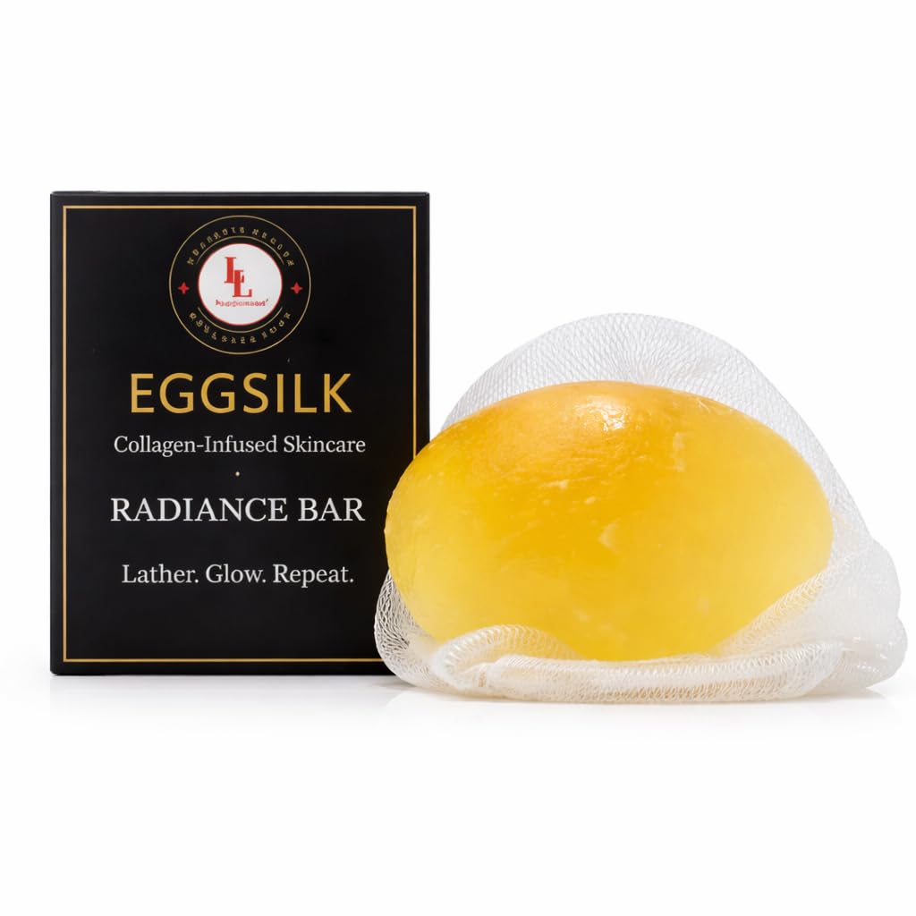 L & L Supplement EggSilk Egg Soap Radiance Bar with Yolk Extract | For Smooth, Glowing Skin | Gentle for Face & Body, All Skin Types | Sulfate-Free, Cruelty-Free, Clean Beauty | 80g