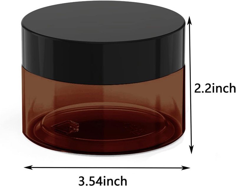 Amber Plastic Cosmetic Jars - Leak Proof Containers for Creams & Lotions | 8 oz, 6 Pack