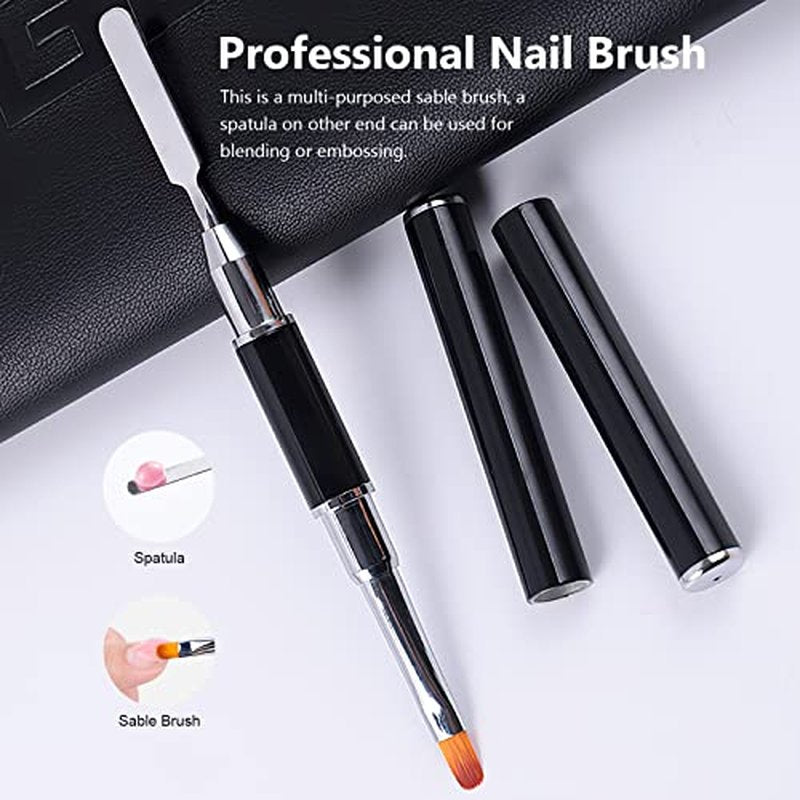 X&D Poly Gel Nail Kit Polygel Quick Dry Natural Clear Polygel 5 Colors Nail Extension Balance Builder Gel with Dual Forms, Gel Brush with Spatula, Professional Nail File and Buffer Set