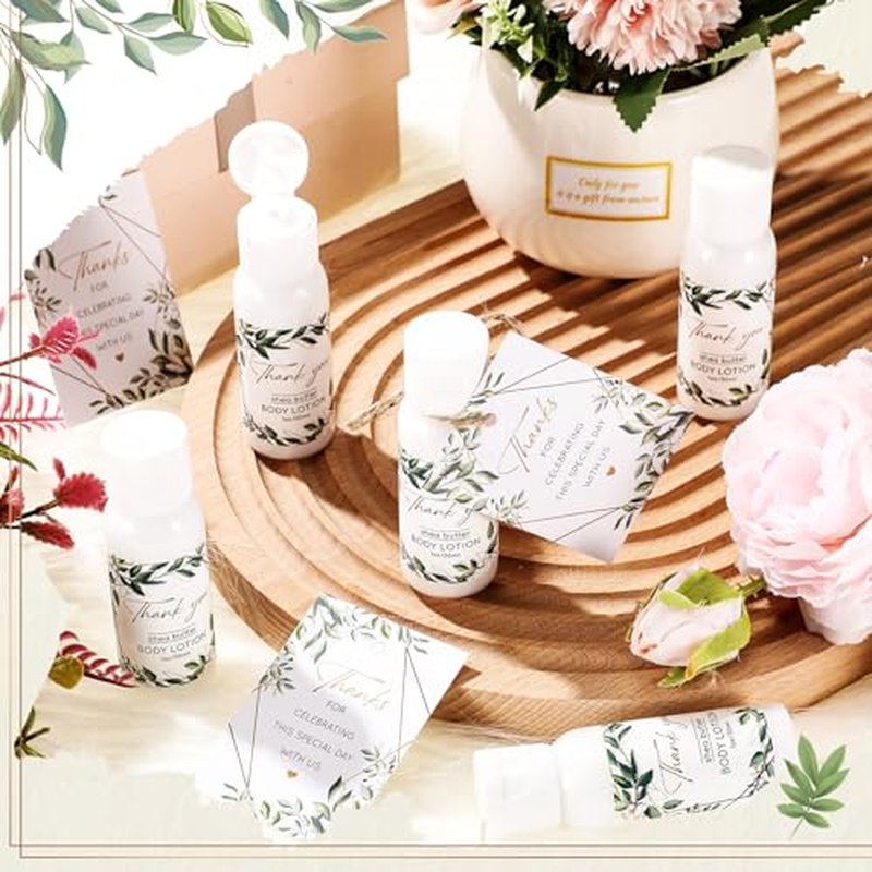 Dimsile 30 Sets Wedding Body Lotion for Dry Skin Bulk Eucalyptus Bridal Shower Body Care Cream Moisturizing Natural Fragrance Travel Size Body Lotion for Women Bridesmaid Guest Gift
