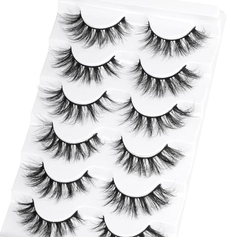 Cat Eye Lashes Fairy Eyelashes Wispy Fluffy False Eyelashes Fox Strip Fake Eyelashes 5 Styles Mixed Fluffy Mink Lashes with Long Tail Eye Lashes Pack 5 Pairs