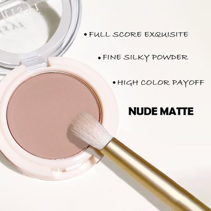 HHLTOH Eyeshadow Single Matte, High-Pigment Monochrome Eye Shadow Pressed Powder, Everyday Velvety Silky Eye Makeup Looks, Professional Long-Lasting Waterproof Single Eyeshadow Palette, Nude 01