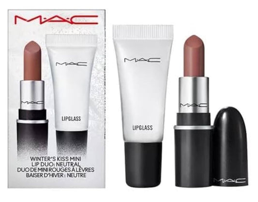 MAC Winter's Kiss Lip Duo - Retro Matte Lipstick in Bronx & Clear Mini Lipglass