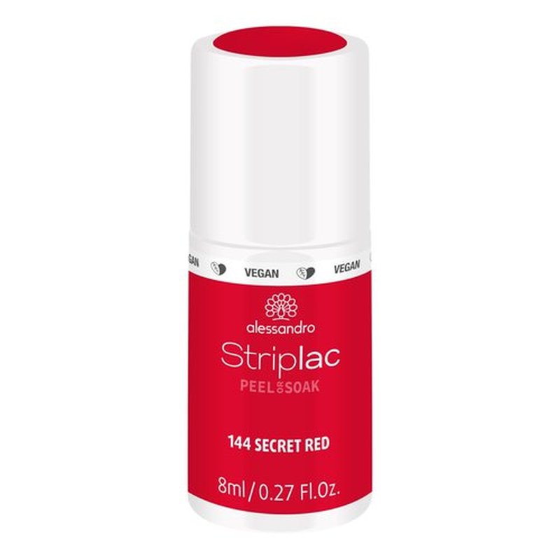 alessandro Striplac Peel or Soak Nail Polish -144 Secret Red for Women- 0.27 oz