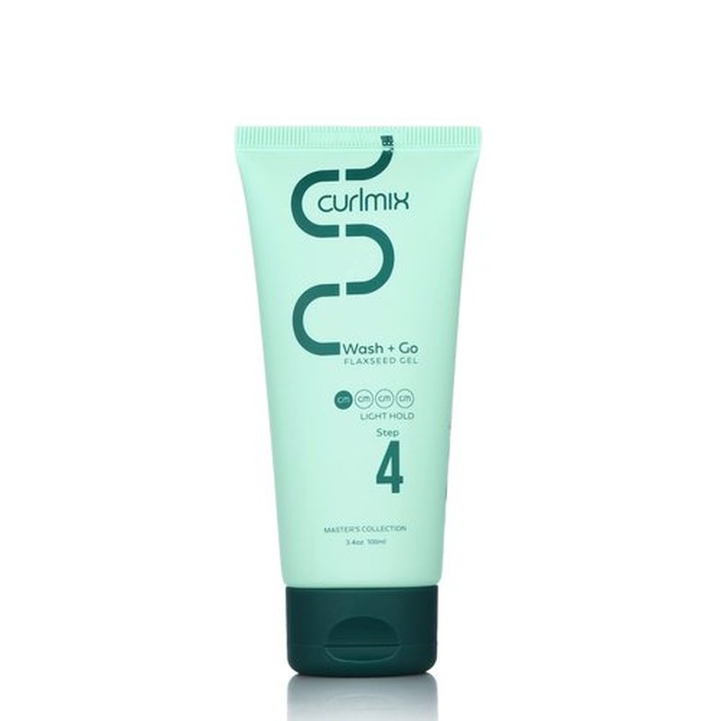 CurlMix Light Hold Flaxseed Gel for Curly Hair - Travel Size Sample 3.4 oz - Defines & Elongates Curls without Dryness or Flaking