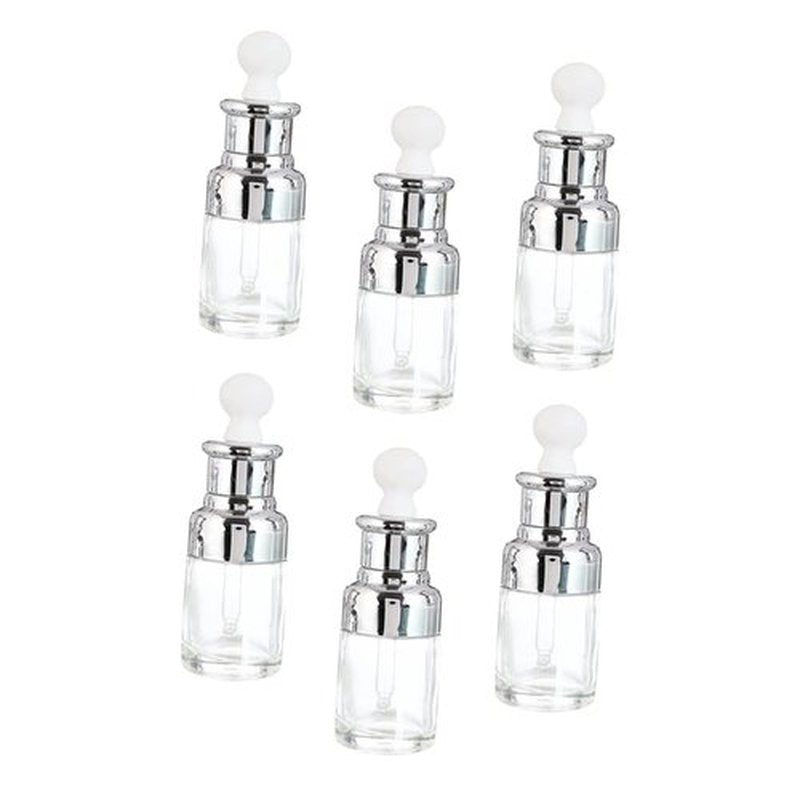 HONMEET 6pcs Essential Oil Bottle Fragrance Orifice Vial Eye Dropper Bottle Aroma Refillable Bottle Travel Perfume Tube Mini Dropper Bottles Mini Dropping Bottles Liquid Dispenser Aluminum