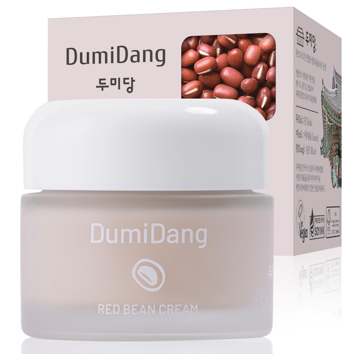 DumiDang Red Bean Cream - Korean Traditional Vegan Skincare Formula, Anti-Aging and Nourishing Skin with Fermented Red Bean Extract, Lactobacillus, Sprout 4 Complex, 50g | 1.76oz