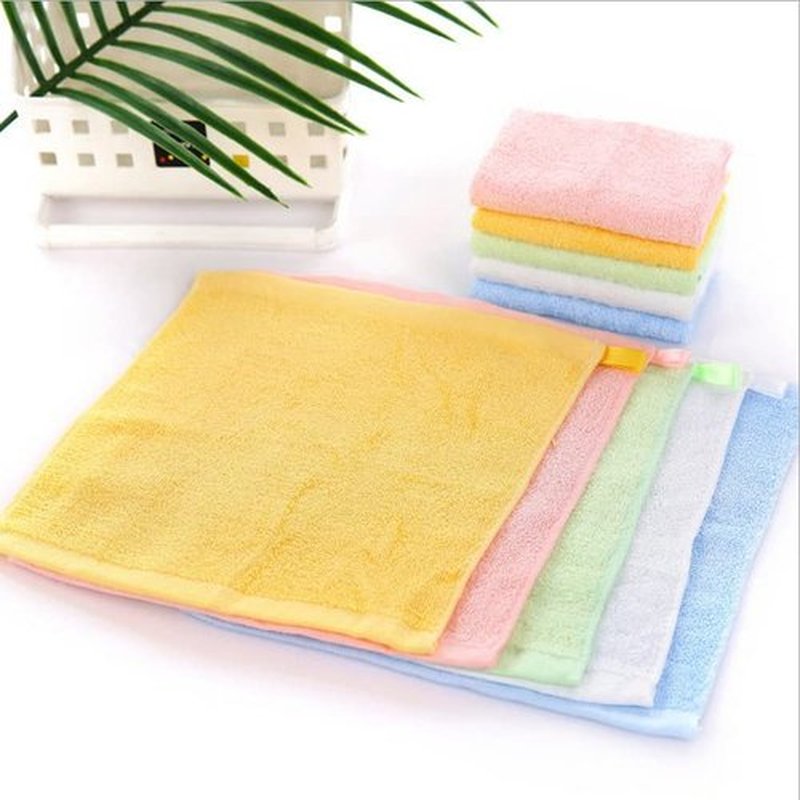 NBLJF Wash Cloths Set of 10 Pack for Newborn Baby Bath Hand Towel and Face Cloths or Bathroom-Kitchen Multi-Purpose Soft-Comfortable Absorbent Fingertip Towels (Yellow)