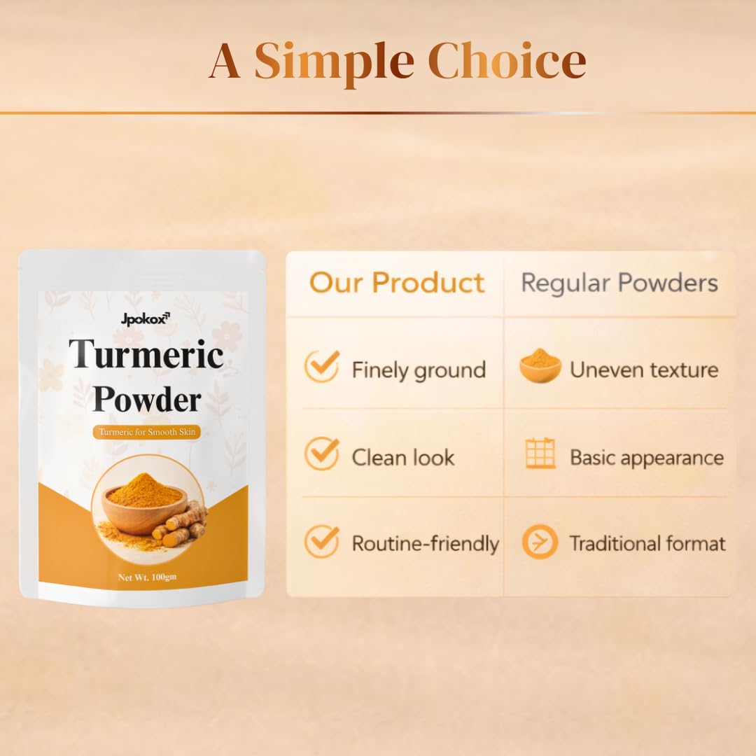 Jpokox Turmeric Powder | Turmeric Powder Organic | Turmericc Powder for Skin | turmeric Root | Powder For Men & Women | (Pack 1)