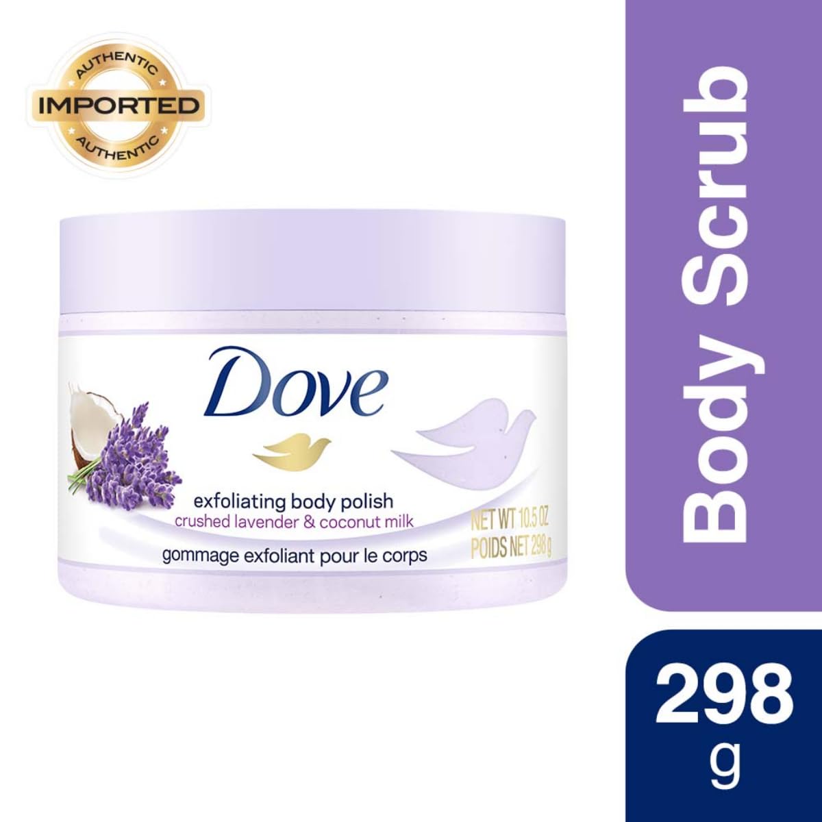 Dove Exfoliating Body Polish Scrub with Almond & Mango Butter - 10.5 oz (4 Count) for Dry Skin