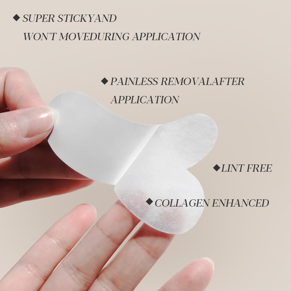 ANNAFRIS 100 Pairs Under Eye Patches Eyelash Extension,Lint Free Hydrogel Gel Eye Pads (Black)
