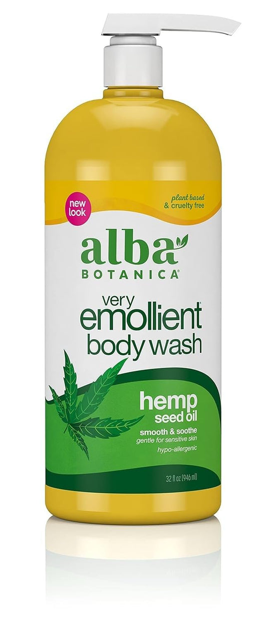 Hempquility Bath Soak & Body Wash with Cannabis Sativa Seed Oil - 32 Oz