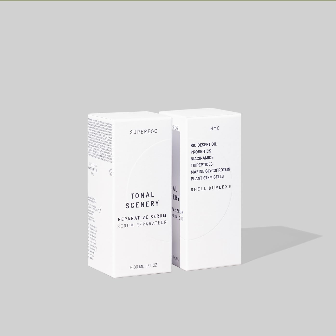 SUPEREGG Tonal Scenery Reparative Serum (Upgraded): For a healthy radiance. Treatment serum with Bio Desert Oil, Probiotics, Niacinamide.
