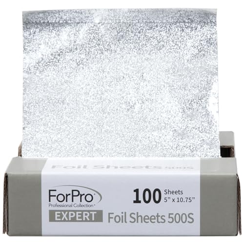 ForPro Expert Embossed Foil Sheets 500S, Aluminum Hair Foils for Color Application and Highlighting Services, Food Safe, Pop-Up Dispenser, 5¡± W x 10.75¡± L, 100-Count