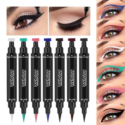ONarisae Eyeliner Pencil Double-sided Stamp Liquid Eye liner Pen Smudgeproof Long Lasting White