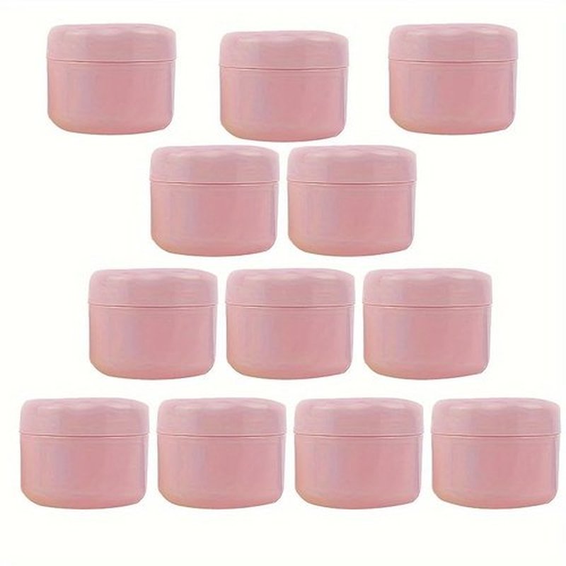 12 Pack 50G/50ML (1.7 oz) Cosmetic Jars, with Liners and Dome Lids, for Cosmetic Samples, Cream, Lotion (pink)