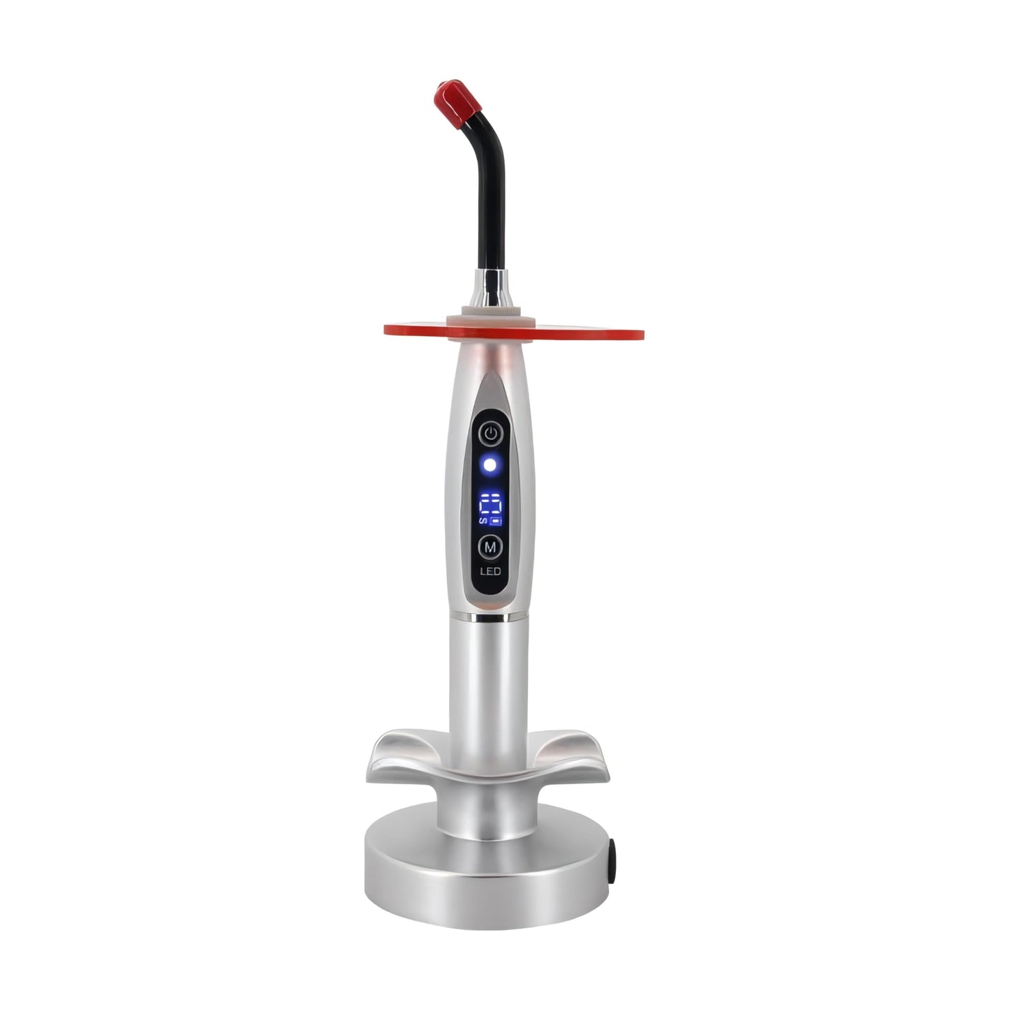 Handheld UV Light with Stand, Mini Portable Cordless Lamp with LCD Display, Eye-Protective Cover, White JU-K1-836545