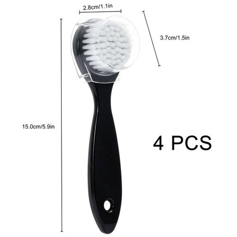Beomeen Facial Cleansing Brush 4 PCS, Face Exfoliating Scrubber Brush Soft Face Wash Scrub Exfoliator for Makeup Skincare Removal (Black)