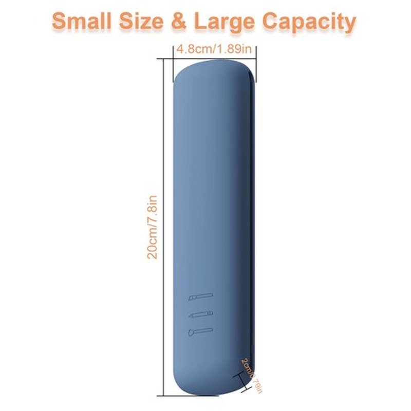 FERYES Makeup Brush Holder, Magnetic Anti-fall Out Silicon Portable Cosmetic Face Brushes Holder, Soft and Sleek Makeup Tools Organizer for Travel- Blue