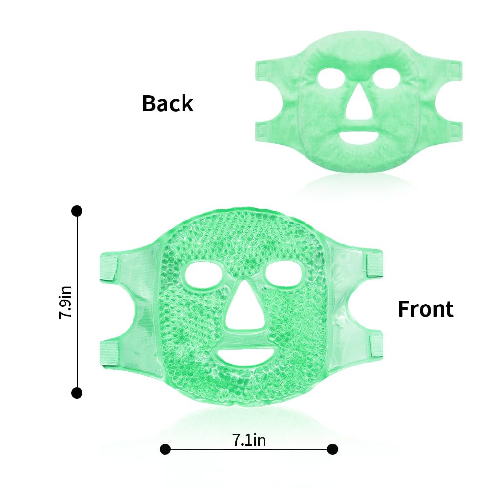 CONBELLA Cold Face Eye Masks Ice Face Mask Hot Cold Compress | Dark Circles, Puffiness, Migraines & Headache, Reusable Cooling, For Women and Men