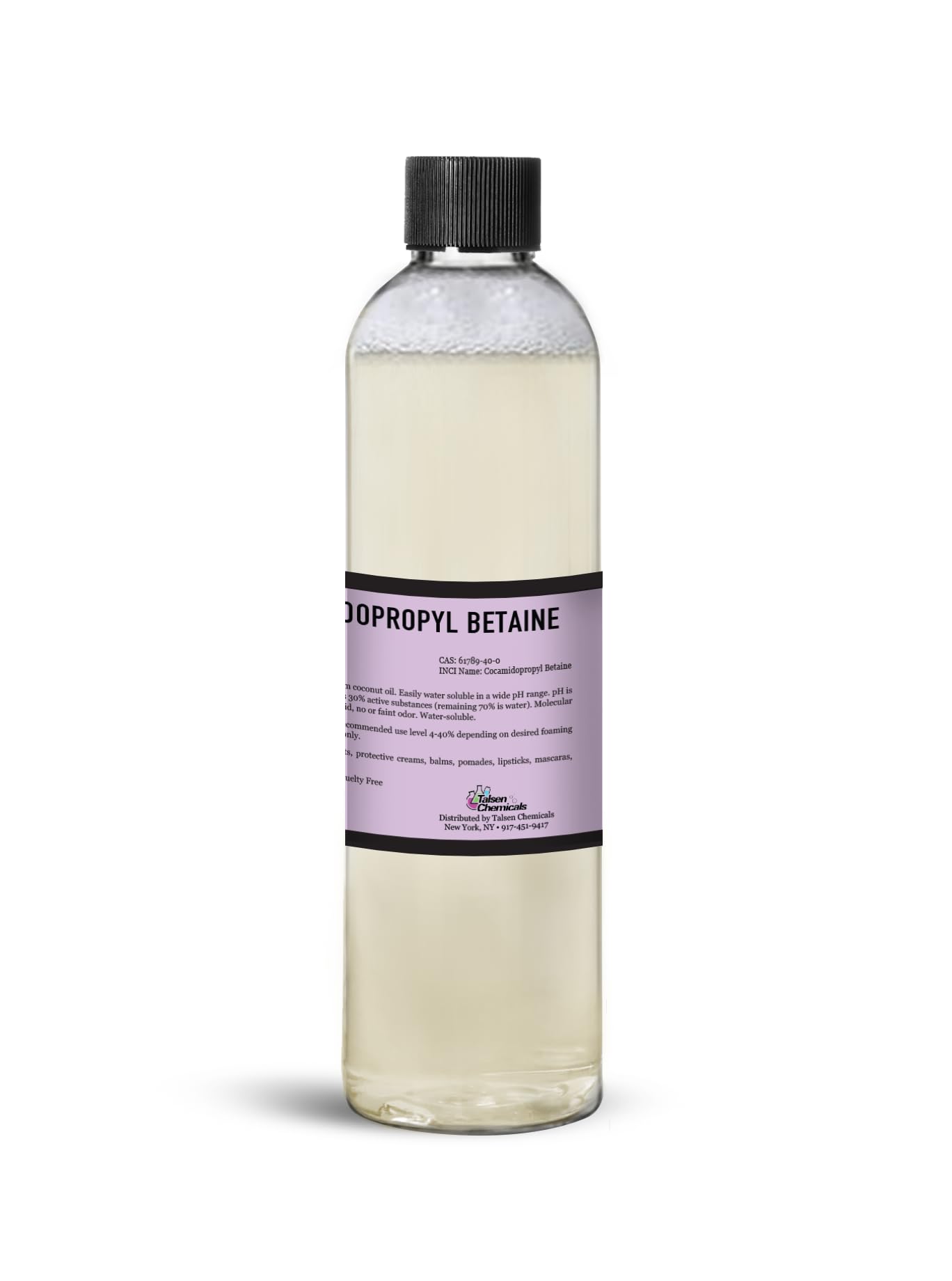 Talsen Chemicals Cocamidopropyl Betaine 12 Ounce / 355 mL-100% Pure Coco Betaine Natural Surfactant Liquid Premium Organic Compounds Derived from Coconut Oil DIY Cosmetics Skincare