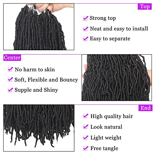 ZRQ 36 Inch New Faux Locs Crochet Hair 6 Packs/Lot Purple Pre-Looped Long Soft Locs Crochet Braids Hair Goddess Locs Curly Wavy Afro Roots Synthetic Hair Extensions (36 Inch, Purple#)